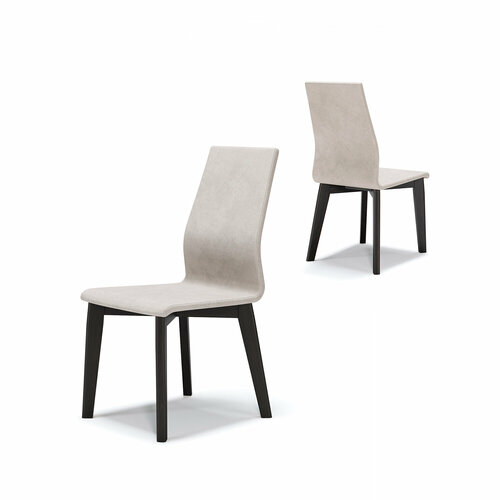 Стулья для кухни ANNI HAUS A-vito, сет 2 шт, массив бука, велюр, цвет: черный/smoke