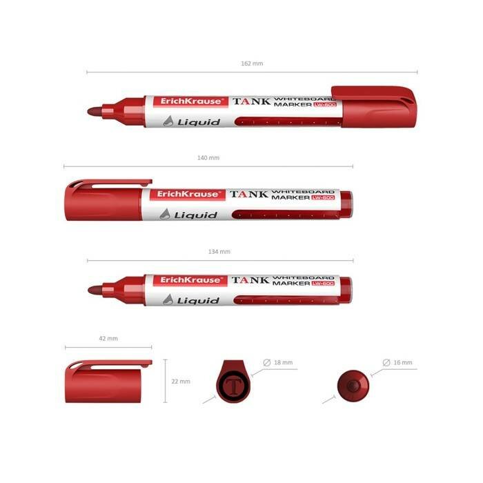 Маркер для досок ErichKrause Liquid LW-600, цвет чернил: черный, синий, красный, зеленый, 4 штуки - фотография № 4