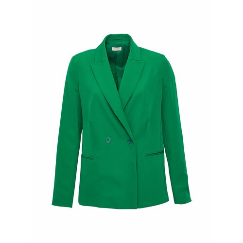 Пиджак LIU JO, средней длины, силуэт прямой, размер 46, зеленый
