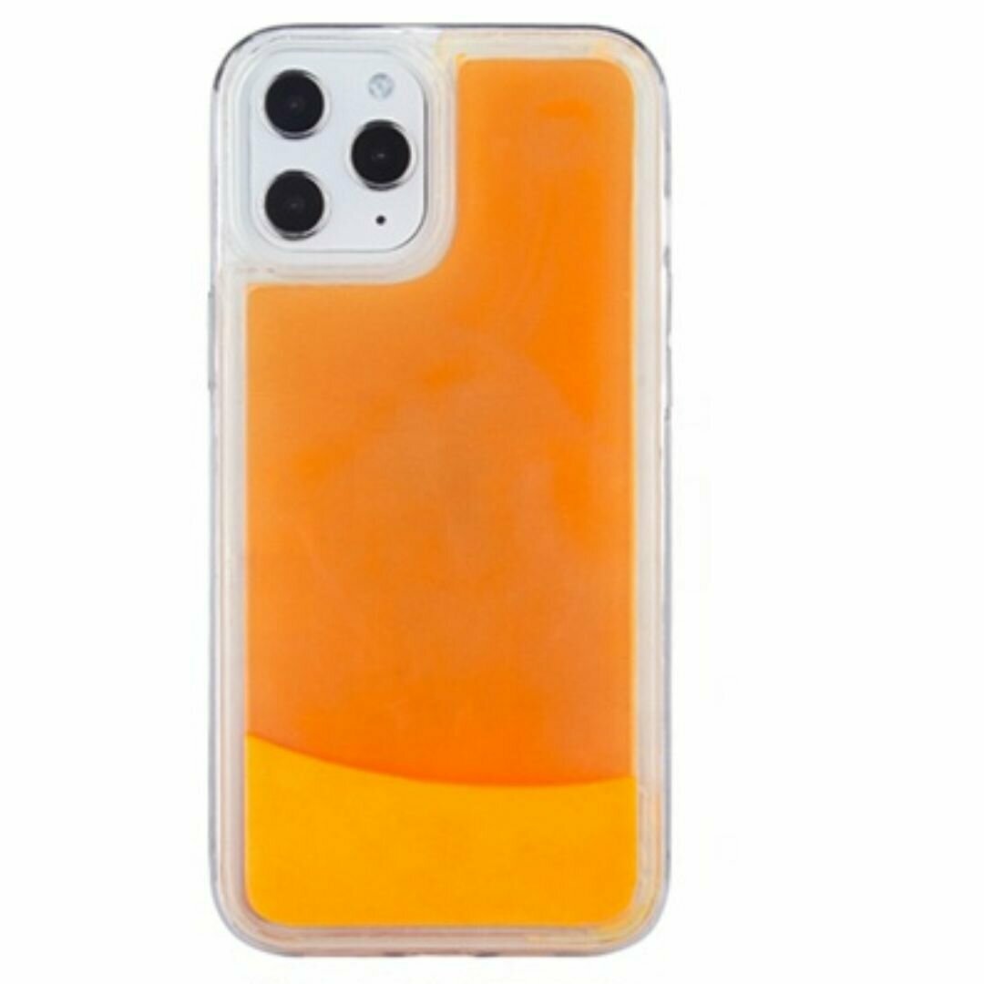 Чехол-антистресс, с переливающимся песком, для iPhone 11 Pro Max, оранжевый — фото 1