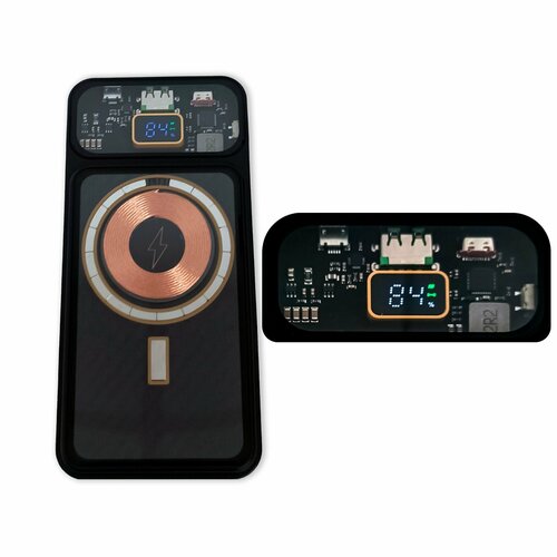 Повербанкpowerbank 20000мАч для iPhone Samsung Xiaomi и др в прозрачном корпусе Внешний беспроводной аккумулятор MagSafe 225W15W 348900₽