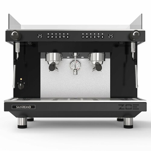 Кофемашина рожковая профессиональная для дома и кофейни Sanremo Zoe Competition SED автомат 2 высокие гр черная 39856800₽