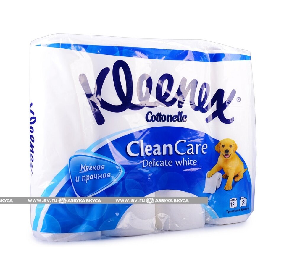 Туалетная бумага Kleenex Clean Care Delicate white 12 рулонов 2 слоя - фото №6