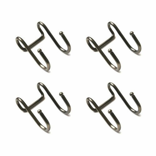 Крючок на рейлинг двойной усиленный бронза (комплект 4 шт.)