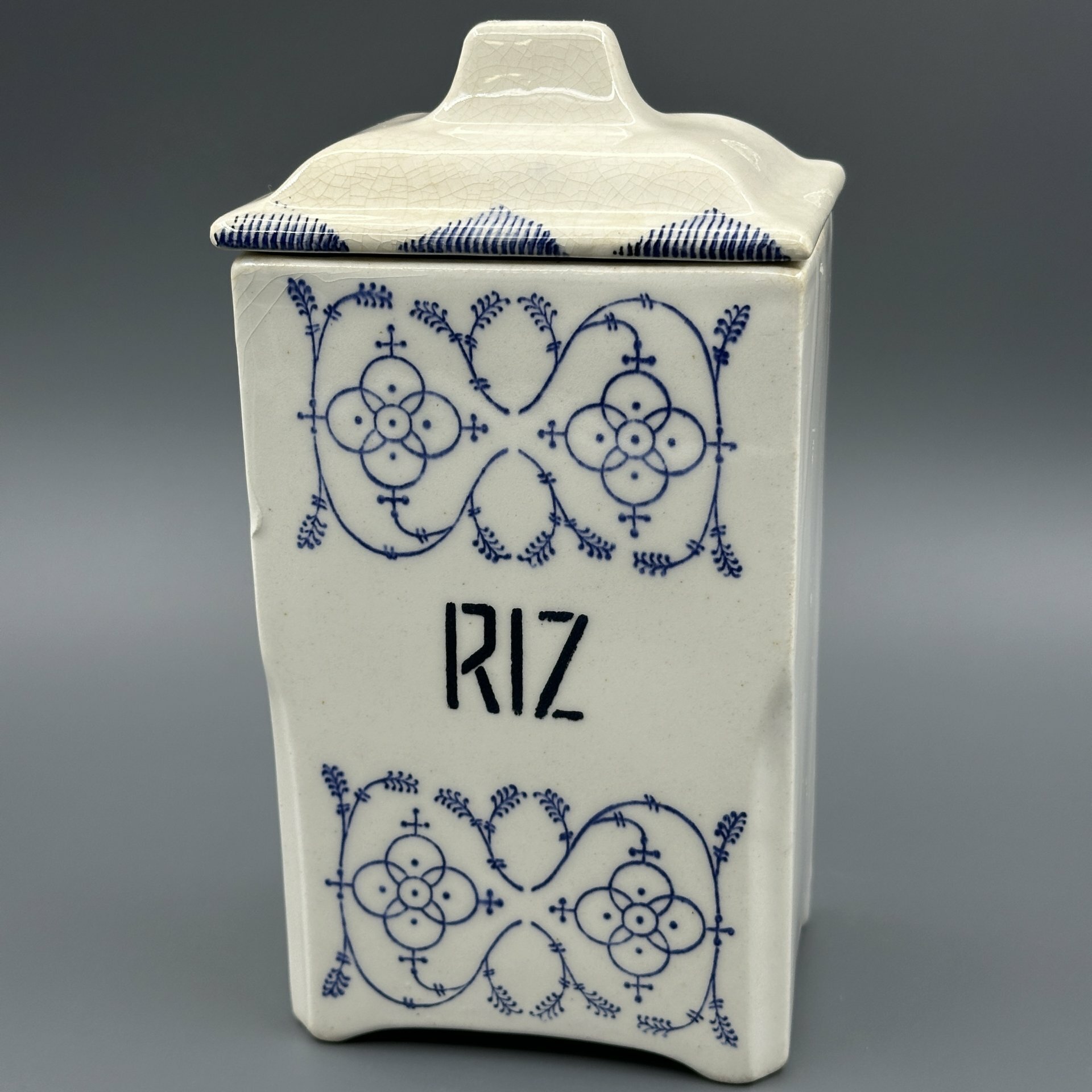 Сосуд для хранения риса фаянс глазурь деколь Западная Европа 1900-1930 гг.