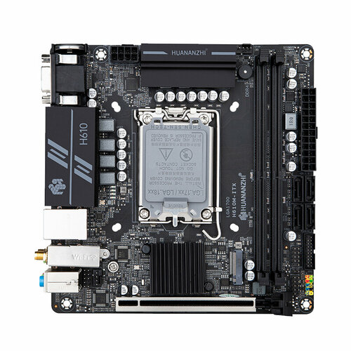 Материнская плата HUANANZHI H610M-ITX (Socket1700, H610, mATX,2DDR4, M.2, PCI-E16,4SATA3, VGA, HDMI, DP, PC3200) контроллер usb type c realtek rts5445 chip 06050 00480000