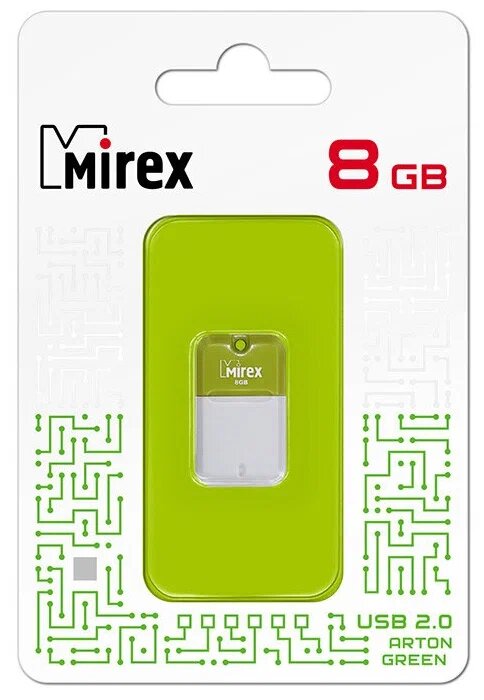 Флеш накопитель 8GB Mirex Arton, USB 2.0, Зеленый