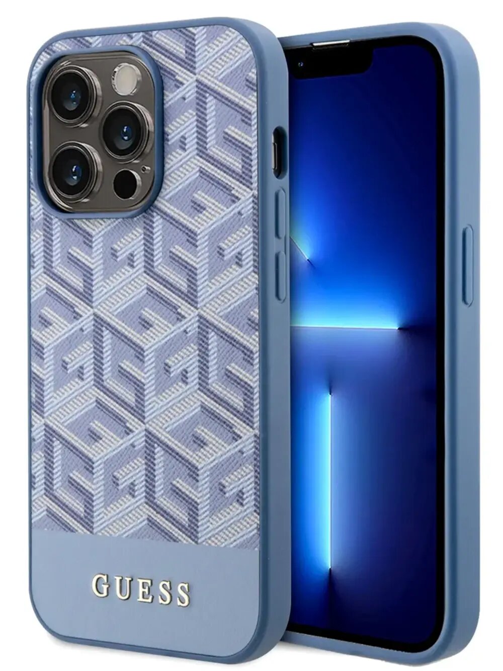 Чехол Guess для iPhone 15 Pro Max MagSafe G CUBE Hard Blue