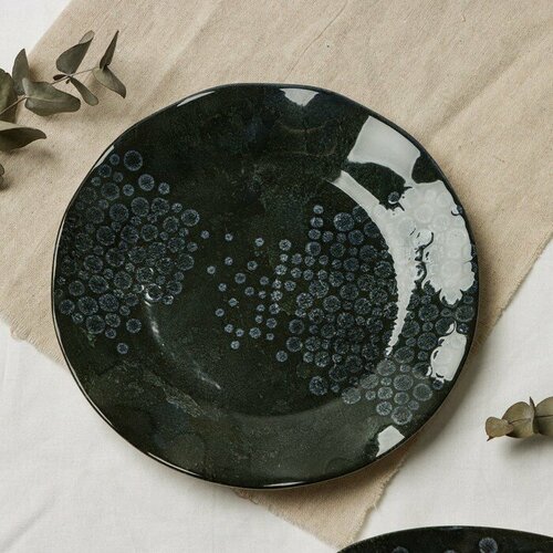 Dolce Ceramo. Тарелка керамическая «Стоун», 21.5 см, цвет темно-серый