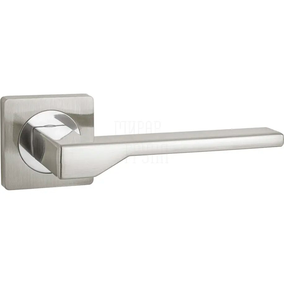 Дверная ручка Ajax (Аякс) на квадратной розетке "LEVEL" JK матовый никель