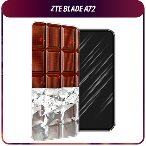 Силиконовый чехол на ZTE Blade A72/V40 Vita / ЗТЕ Блэйд А72/V40 Вита Шоколад в обертке