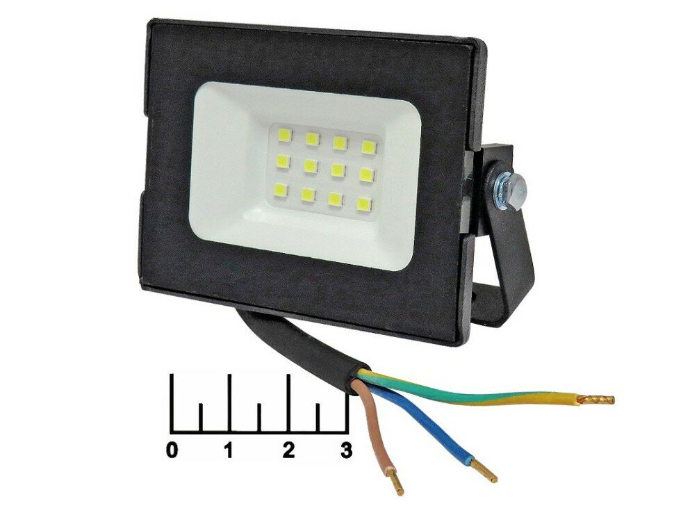 Прожектор светодиодный 220V 10W 12LED 6500K белый холодный Эра LPR-021-0-65K-010 IP65