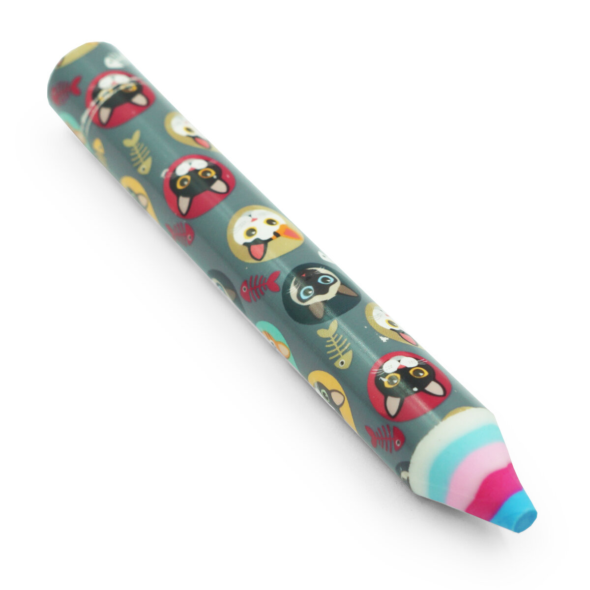 Ластик карандаш (стирательная резинка) 'Котики', длина 13,5 см, диаметр 1,8 см, Darvish — фото 1