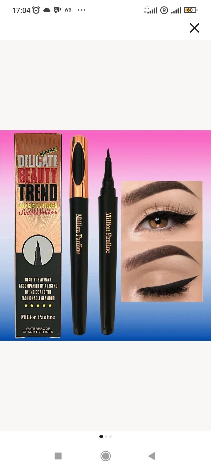 Подводка-фломастер для глаз MILLION PAULINE DELICATE BEAUTY TREND CHARM EYELINER