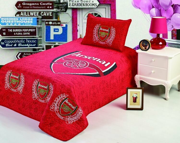 фото Покрывало полутороспальное сатин детское с декоративной наволочкой