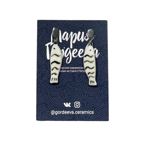 Серьги Мария Гордеева, белый