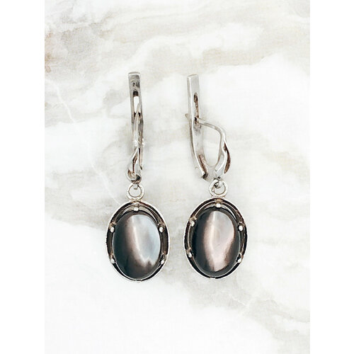 Серьги НЕВСКИЙ-Т, серебро, 925 проба, перламутр, длина 3 см