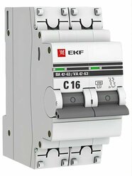 Автоматический двухполюсный выключатель EKF Prox 16A C