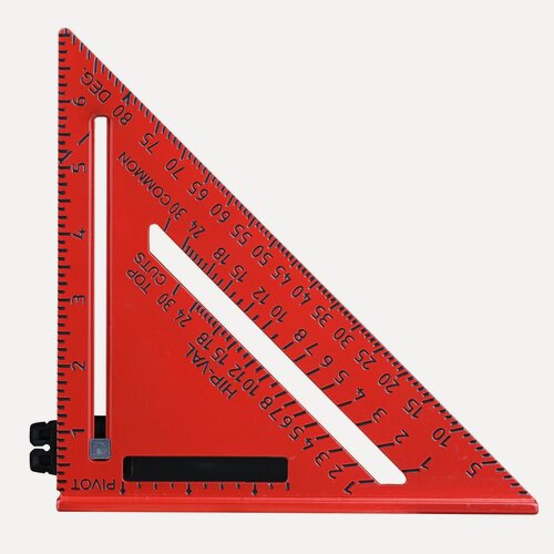 Изображение товара Угольник Свенсона метрический плотницкий с разметочным маркером P.I.T. HSQR04-0180C (180 мм)