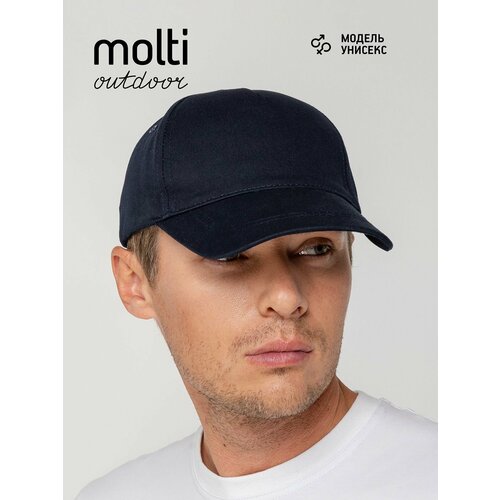 фото Бейсболка molti для мужчин и женщин, размер 56-58, темно-синий