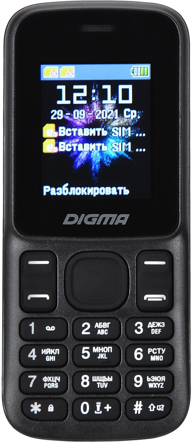 Digma A172 Linx 32Mb черный моноблок 2Sim 1.77" 128x160 GSM9001800 microSD max32Gb