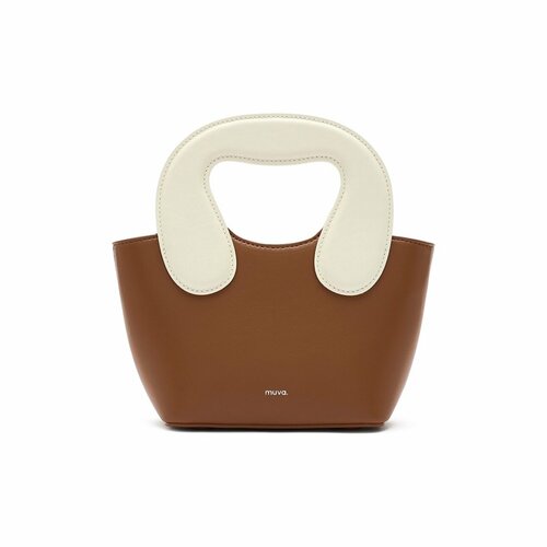 Сумка тоут muva, фактура гладкая, коричневый