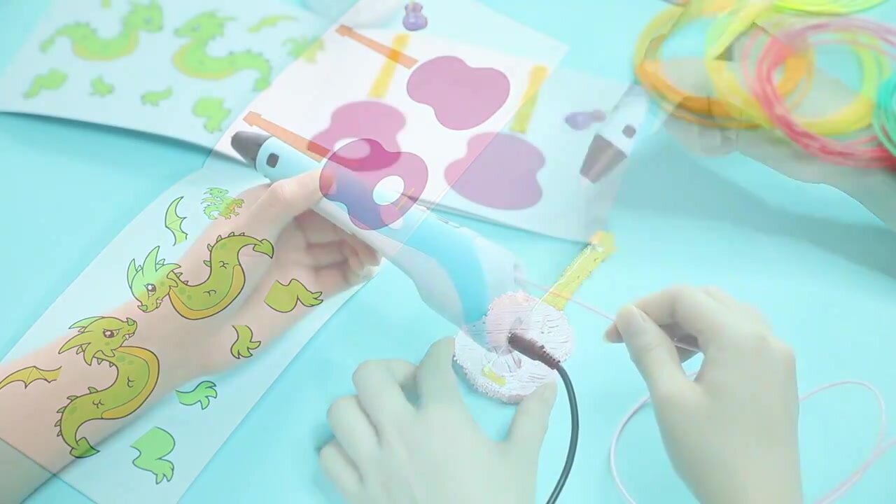 3D ручка MyRiwell RP100B (150м ABS пластик + трафареты 3d-pen-in) — фото 1