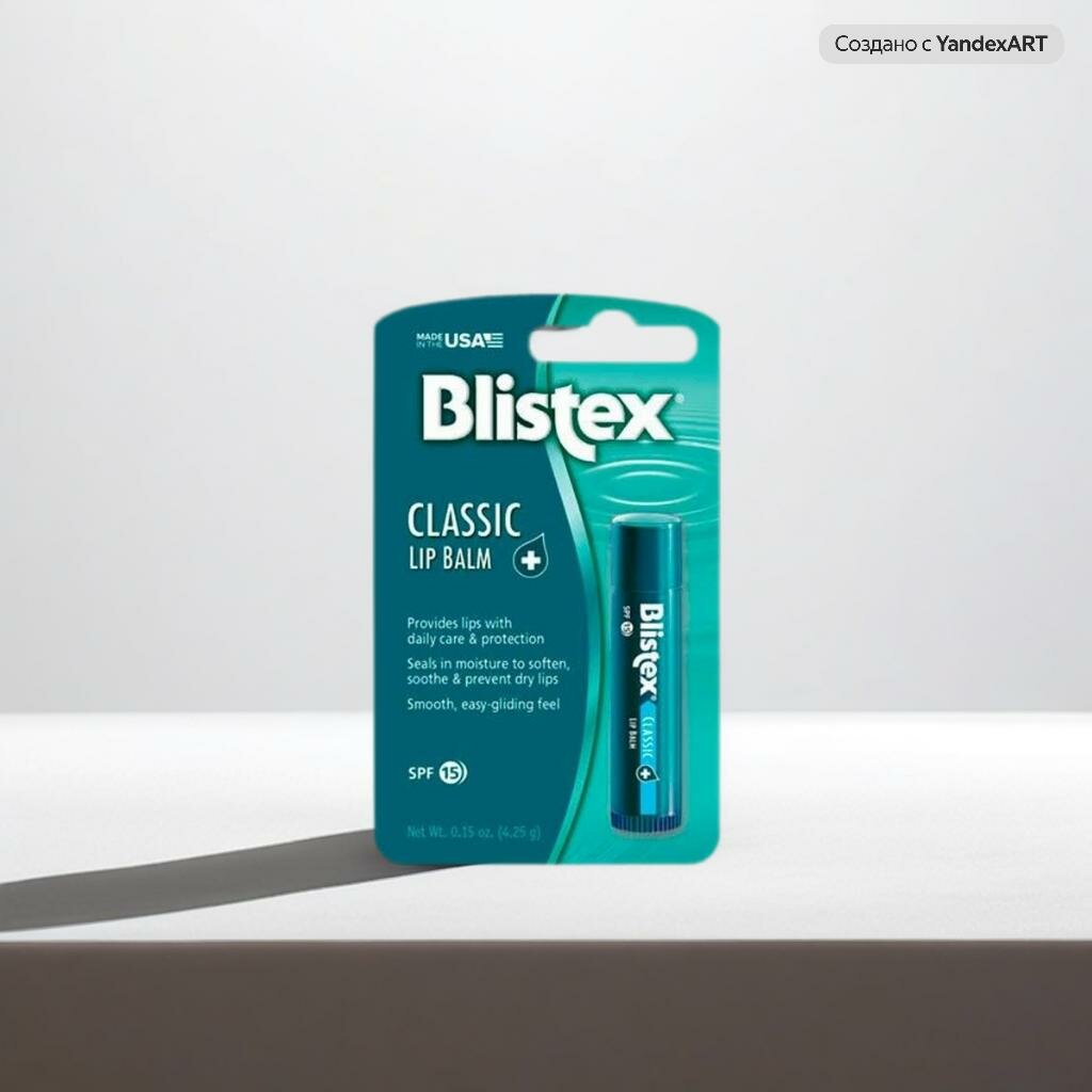 Изображение Blistex, заживляющий бальзам, защита губ с солнцезащитным фильтром, SPF 15, классический, набор, 2 шт по 4,25 г