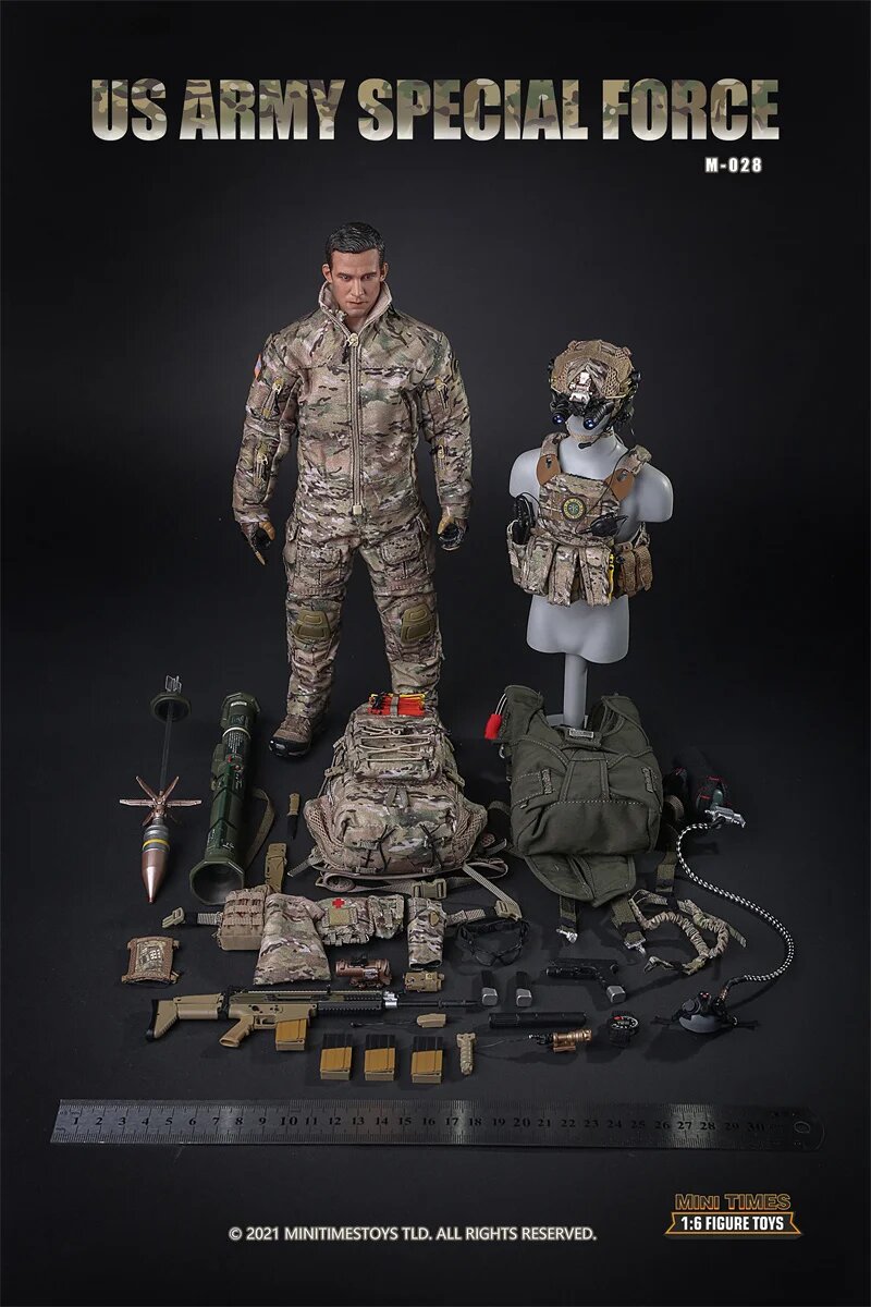 Minitimes Toys M028 1/6 Солдат спецназа армии США 12 дюймов, M028, Мужской