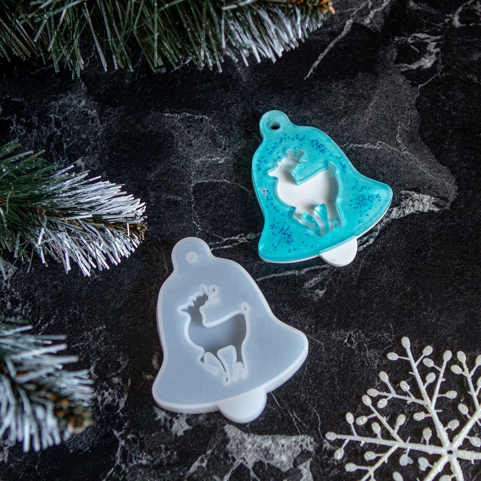 Форма силиконовая универсальная подвеска «Колокольчик с оленем»