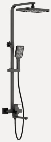 Изображение товара Душевой комплект с тропическим душем и смесителем, черный нержавеющая сталь Belz B24817-7