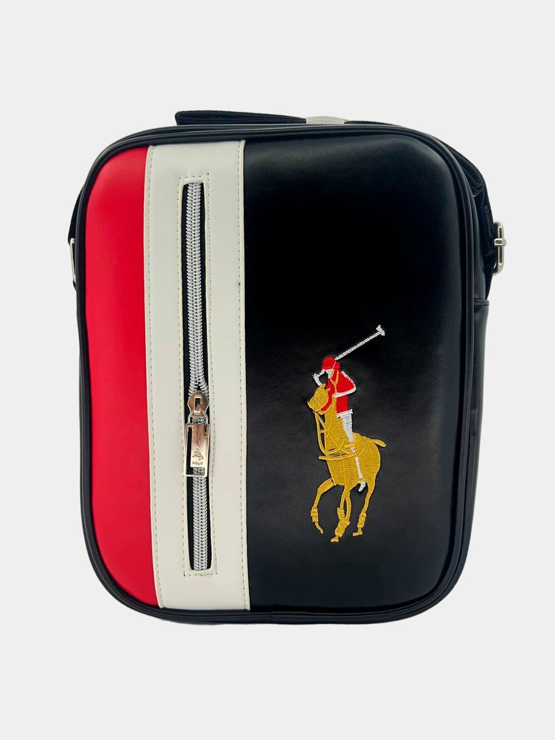 Сумка  Polo Rider Shoulder Bag, фактура гладкая, черный/белый/красный