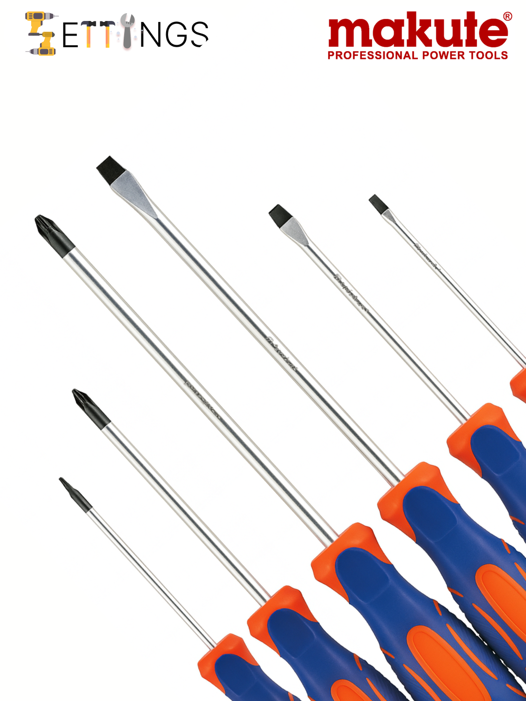 Набор отверток Makute MK131006 – 6 предметов, SL/PH, сталь CR‑V — фото 1