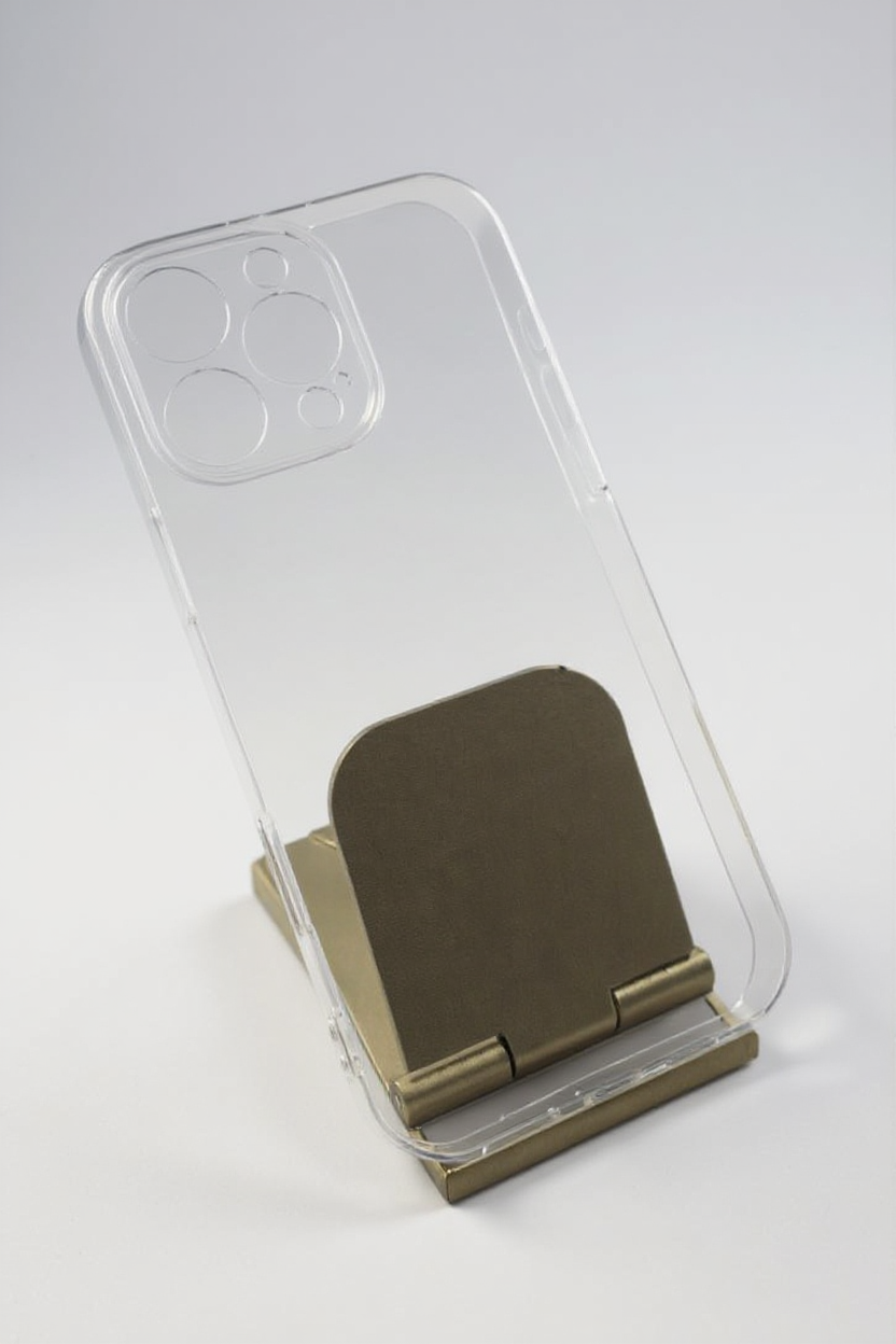 Чехол бесцветный, для Iphone 16 pro max, силикон, прозрачный, противоударный — фото 1