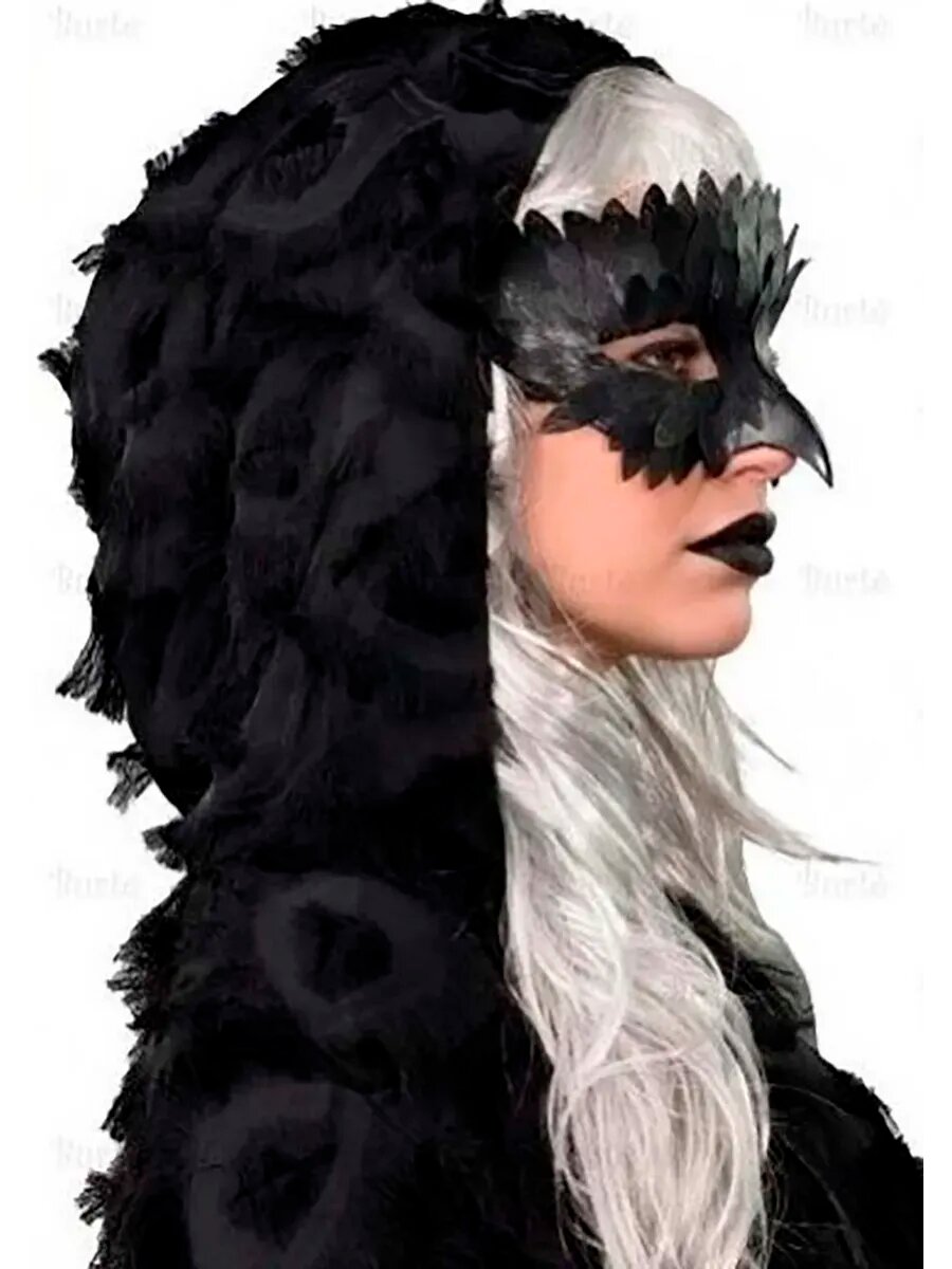 Маска карнавальная Сфера "Сова", пластик, искусственная кожа, черная — фото 1