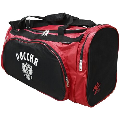 фото Сумка спортивная рэй-спорт, 30х30х65 см, черный, красный