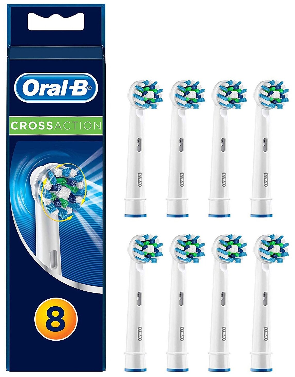 Насадка для электрической зубной щетки Oral-b CrossAction, 8 шт .