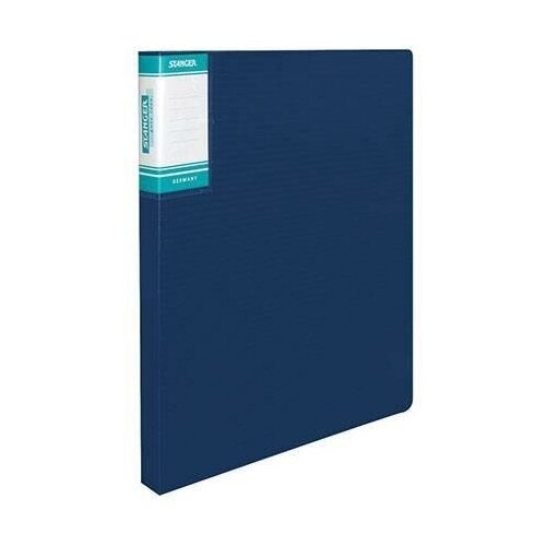 Папка на 2-х кольцах Stanger HOR Lines (А4, корешок 25мм, 700мкм, с карманом) синяя, 30шт.