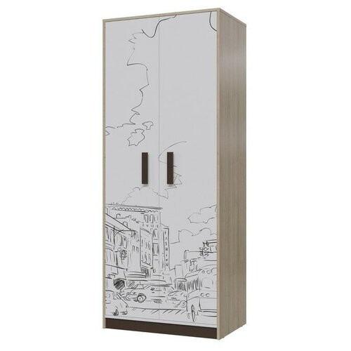 Шкаф для одежды Арабика 800х520х1995 Дуб Ривьера/Белый-Арабика