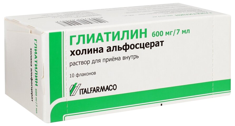 Глиатилин раствор для приема внутрь 600 мг/7 мл 7 мл фл 10 шт