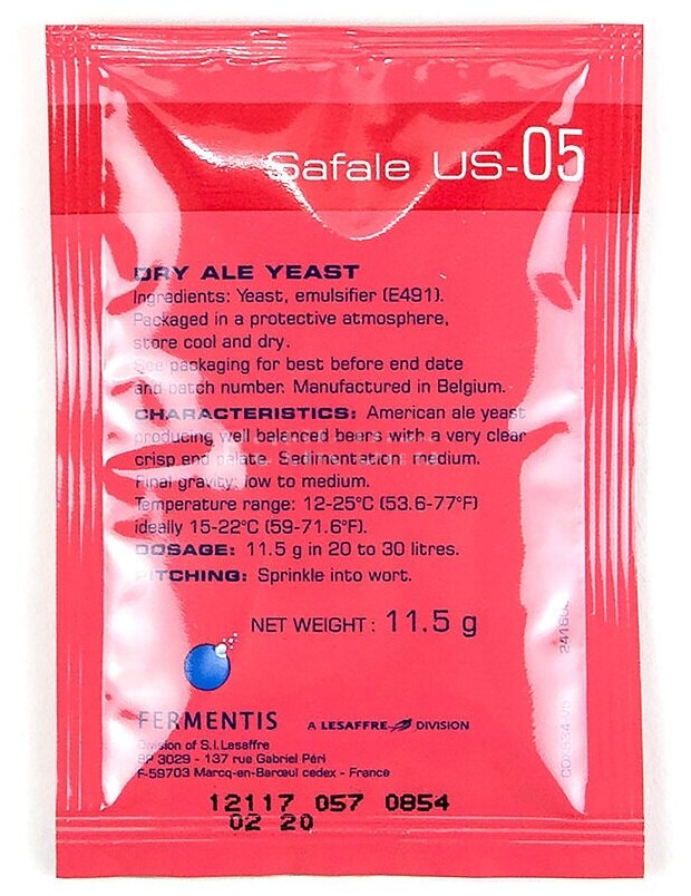 Дрожжи Fermentis Safale US-05, 11.5 г