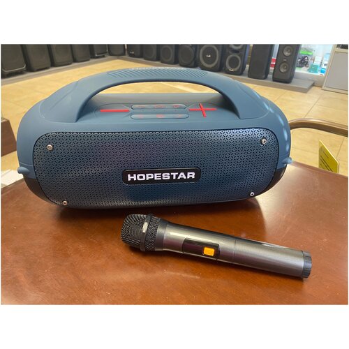 Портативная беспроводная Bluetooth колонка HOPESTAR A50 с микрофоном (синий)
