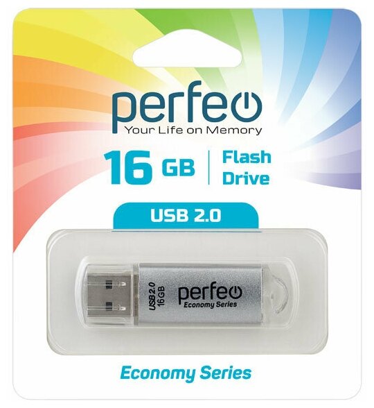 USB флешка Perfeo 16GB E01 Silver ES