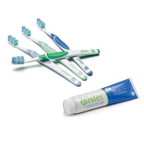Glister Многофункциональная зубная паста 150мл/200гр, зубные щетки Амвей 1 упаковка(4шт)