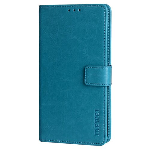 фото Чехол-книжка mypads для nokia 2.3 из качественной импортной кожи с подставкой застёжкой и визитницей голубой