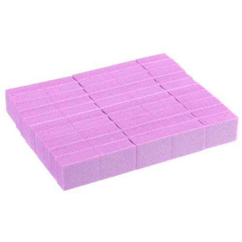 Irisk, набор мини-бафов двухсторонних шлифовальных (№01 Розовые), 50шт набор одноразовых бафов lovely 100 180 грит 50 шт