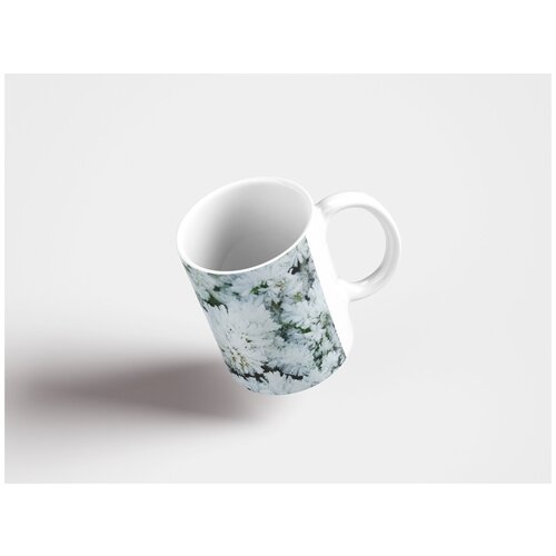 фото Кружка "кристаллы льда, ледяные цветы, зима 320 мл. белая" lotsprints