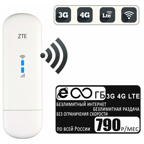 Комплект модем ZTE MF79U (RU) + сим карта с безлимитным интернетом и раздачей за 790р/мес.