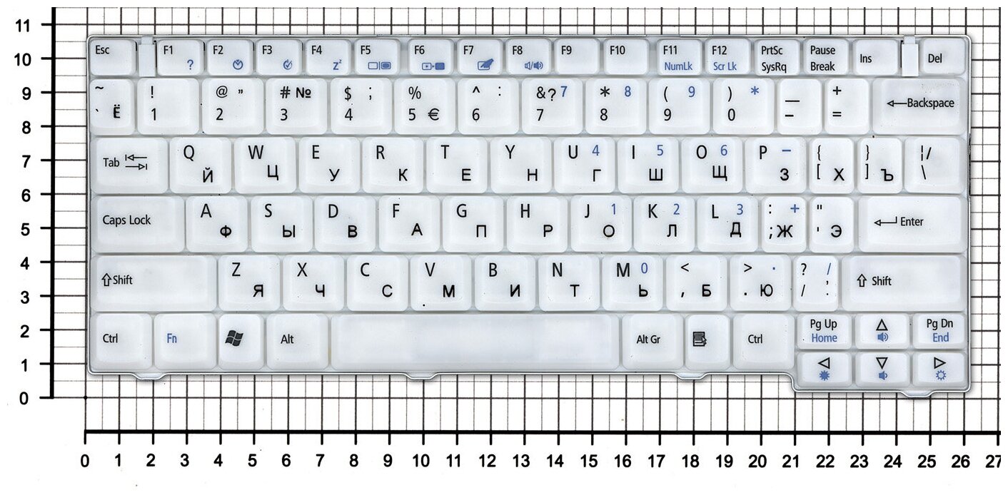 Клавиатура для ноутбука Acer 9JN4282R1D Белая
