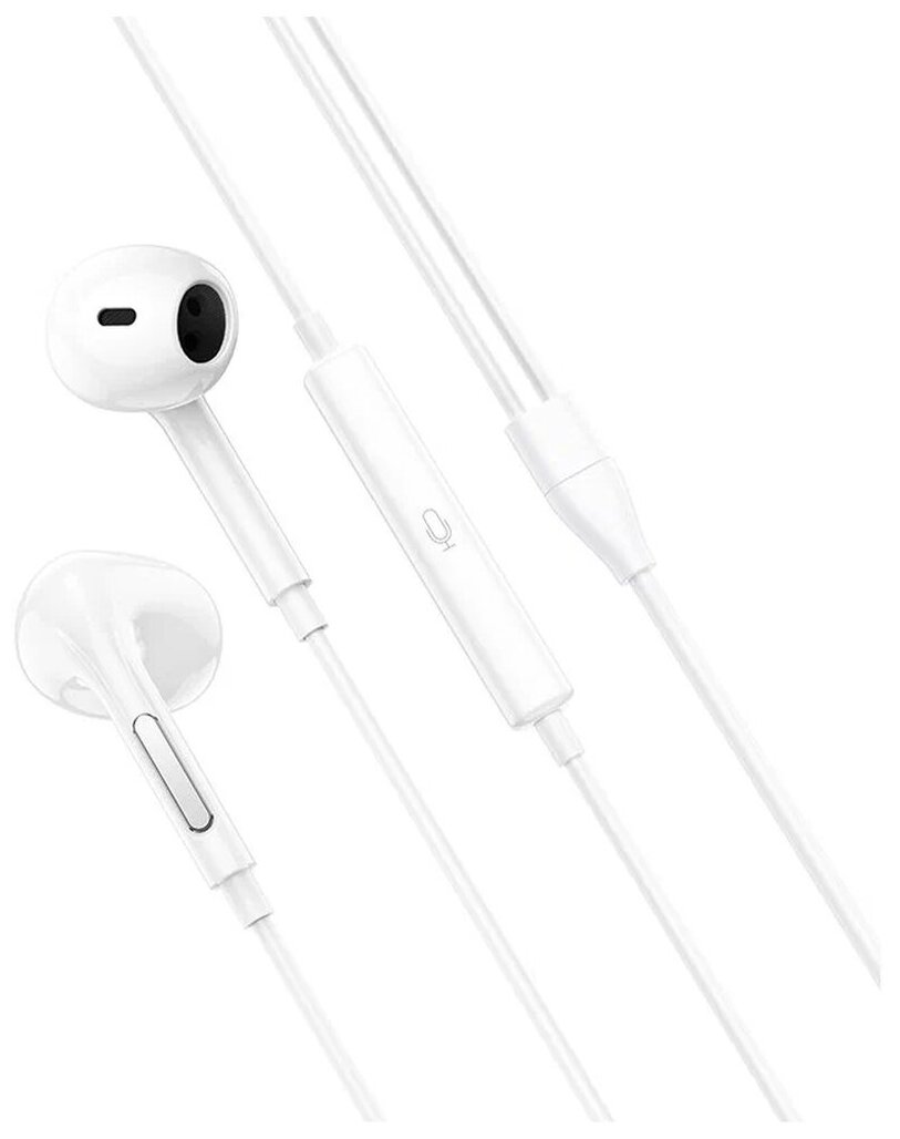 Наушники M92, Plumelet wire-controlled earphones with mic, HOCO, белые